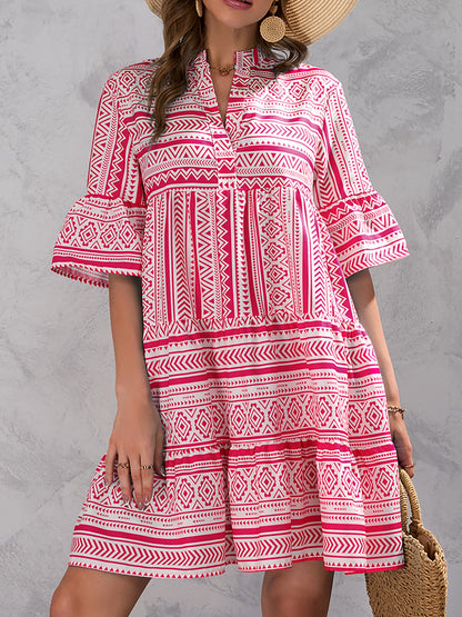 Women Clothing Dress Summer Loose V neck Casual Short Women Clothing