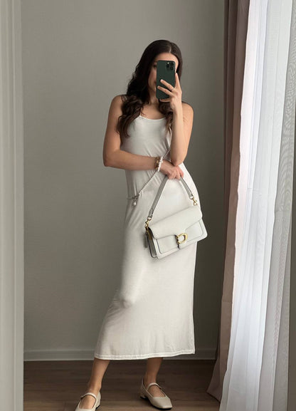Knitted Hollow Out Cutout Out Dress Vest Dress Set Women Soft Knitted Blouse Vacation
