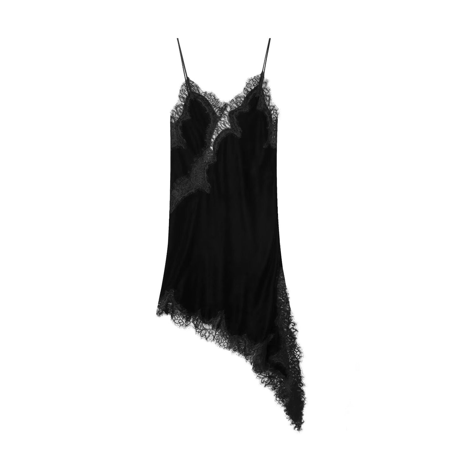 Spring Sexy Sexy Design Niche Lace Asymmetric Dress
