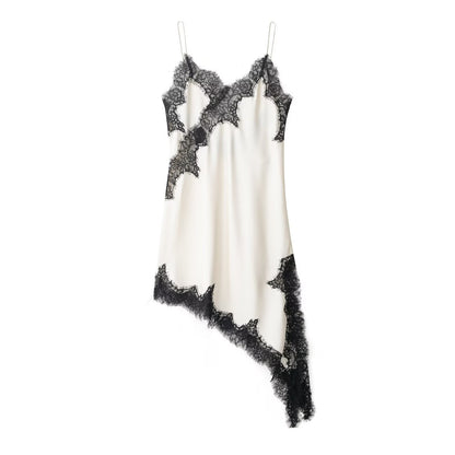 Spring Sexy Sexy Design Niche Lace Asymmetric Dress