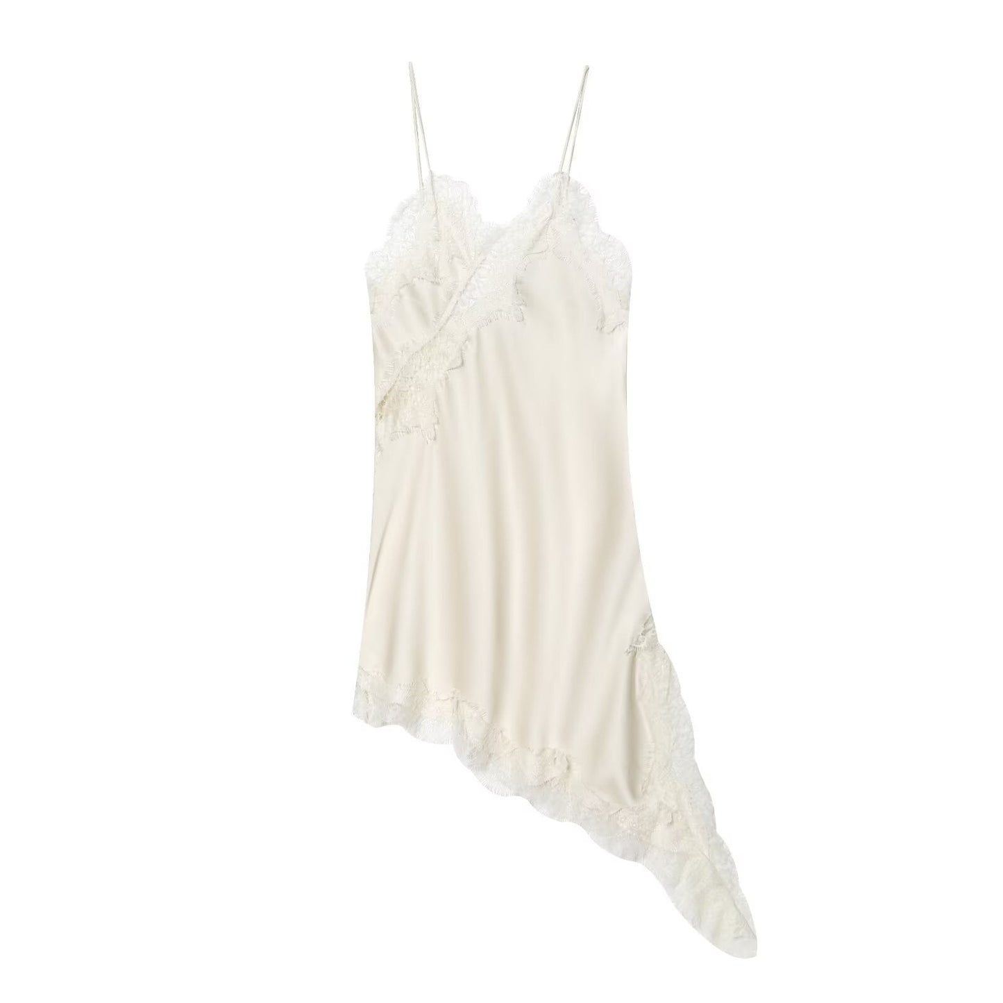 Spring Sexy Sexy Design Niche Lace Asymmetric Dress