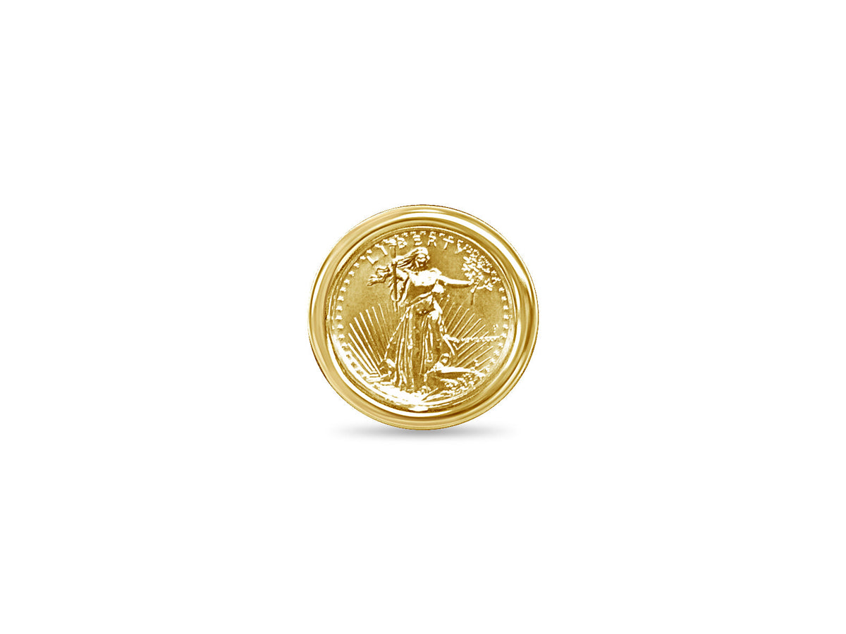 Fancy Solid White/Yellow/Rose Gold Handmade Coin Ring , 1/4oz Coin ,