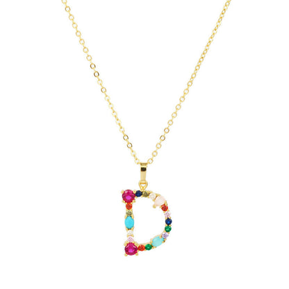 GEMSTONE LETTER NECKLACE