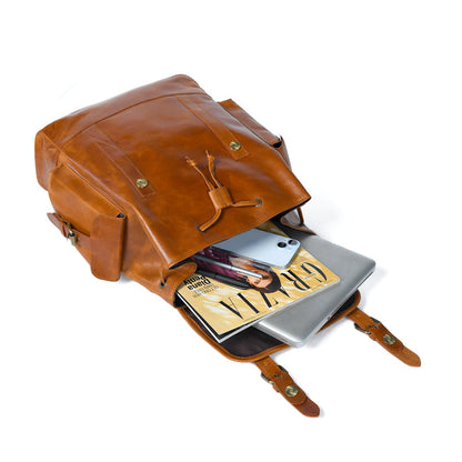 Earthen Leather Laptop Backpack, Luxury Leather
