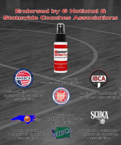 Grip Spritz Basketball Shoe Grip Spray | Team 6 Pack | 6 Bottles + 2 Spritz Mitts