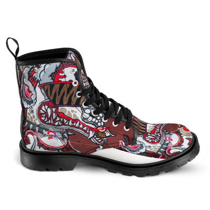 Men's Lace Up Canvas  (Model1203H)(Black)