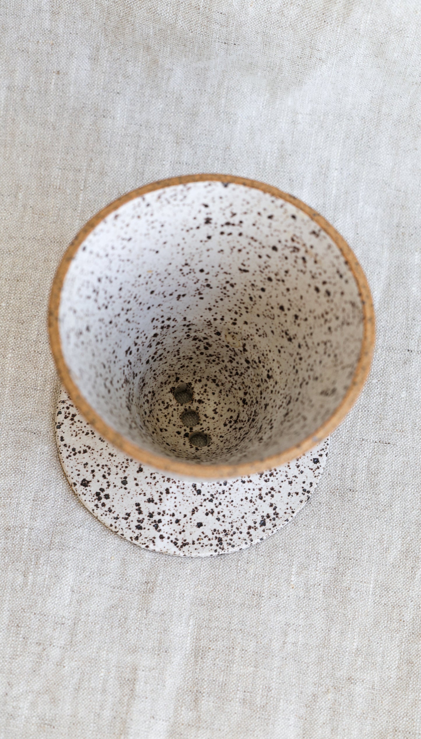 Handmade White Matte Coffee Pour Over Brewer Coffee Maker, White, Minimalist Dripper,  Ceramic Stoneware Hand Thrown in Maine