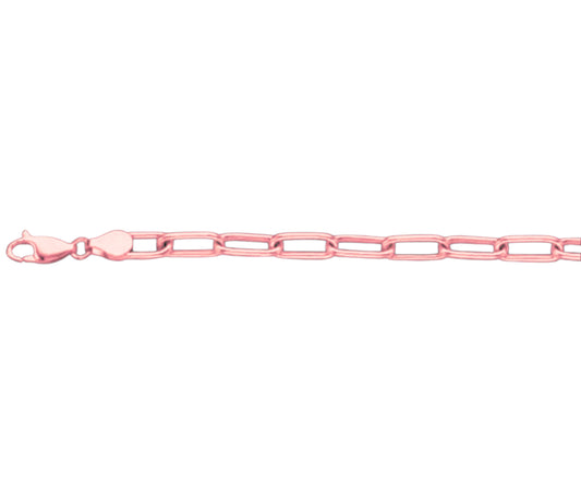 Paperclip Solid White/Yellow/Rose Gold Handmade Bracelet , 6mm, 6.5-10 Inch