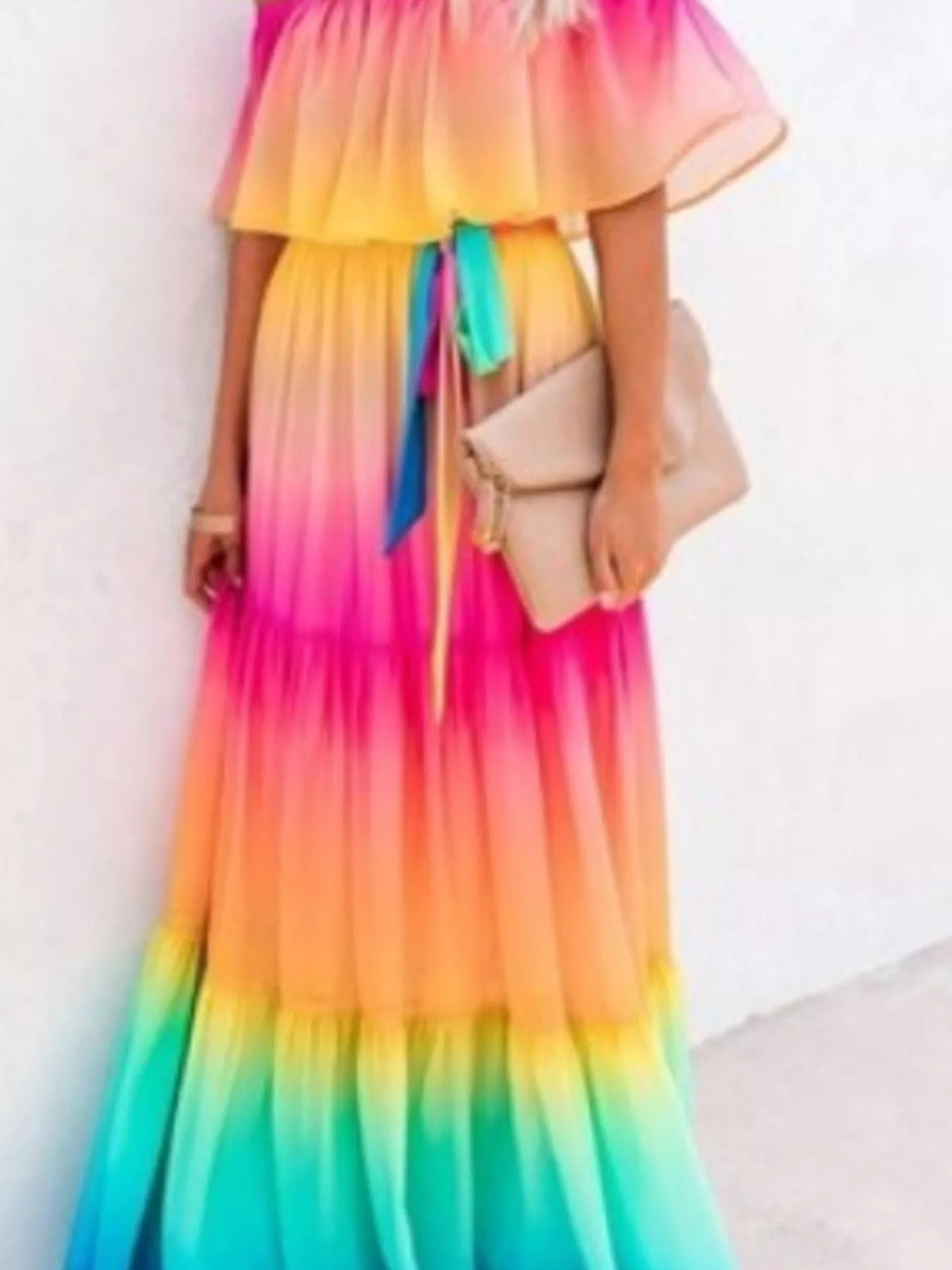 Off-Shoulder Tiered Maxi Dress