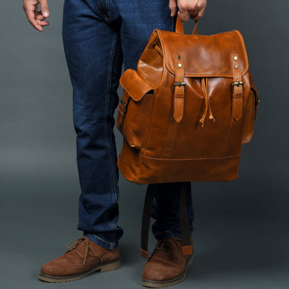 Earthen Leather Laptop Backpack, Luxury Leather