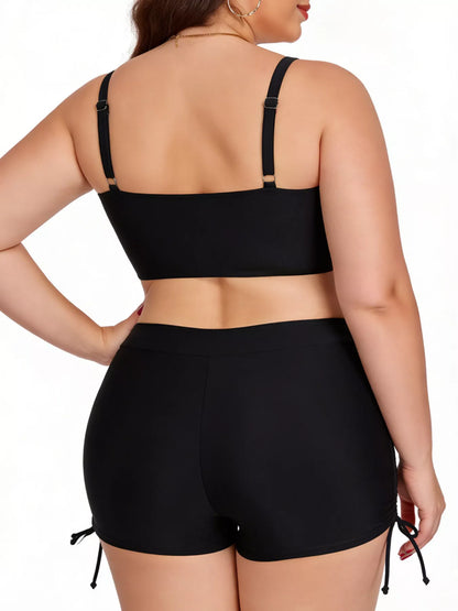 Ruched Drawstring Swim Set