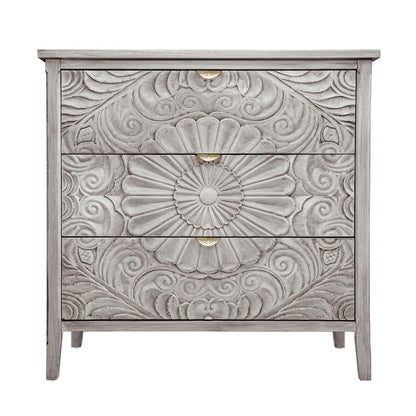 3 Drawer Cabinet, American Furniture, Suitable For Bedroom, Living Room - Light Gray