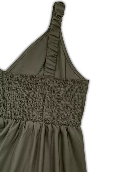 Smocked Wide Leg Jumpsuit