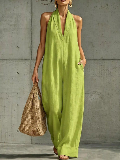 Halter Neck Wide-Leg Jumpsuit