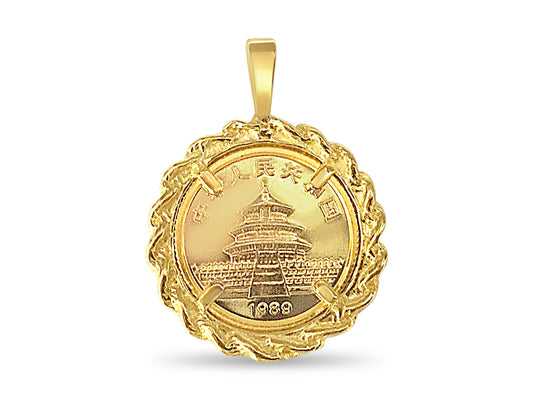 Fancy Solid White/Yellow/Rose Gold Handmade Coin Pendant , Chinese Panda Bear Coin ,