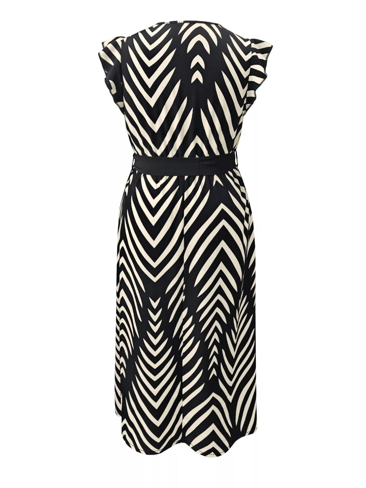 Chevron Print Wrap Maxi Dress