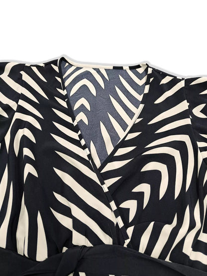 Chevron Print Wrap Maxi Dress