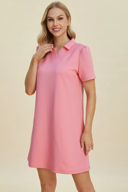 Texture Short Sleeve Dress