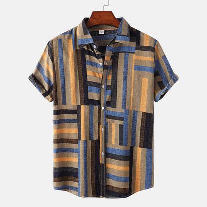 Short Sleeve Button-Down Casual Shirt