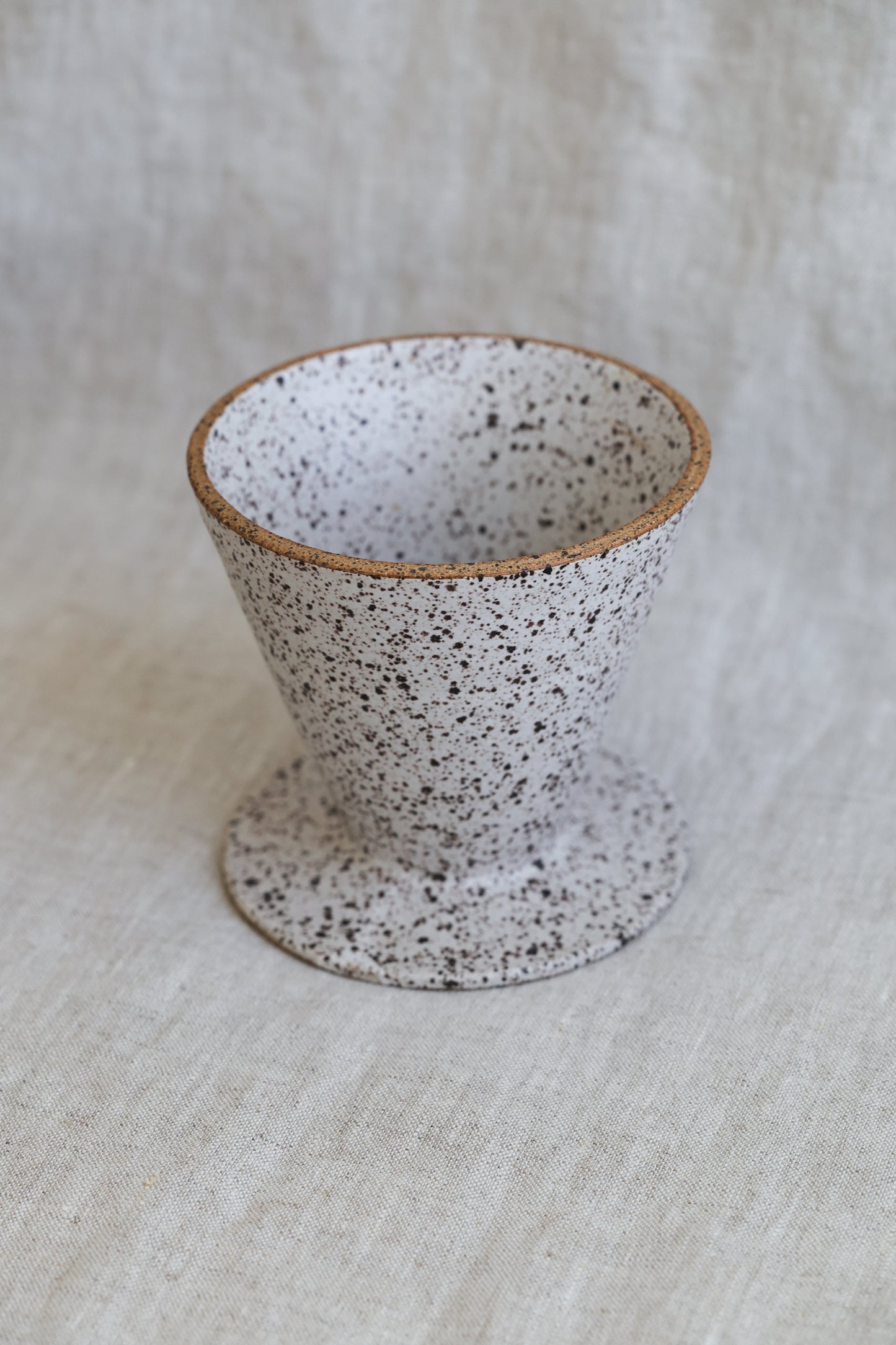 Handmade White Matte Coffee Pour Over Brewer Coffee Maker, White, Minimalist Dripper,  Ceramic Stoneware Hand Thrown in Maine