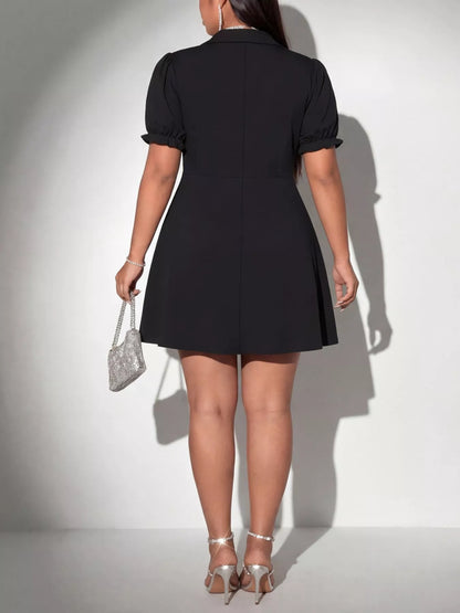 Surplice Short Sleeve Mini Dress