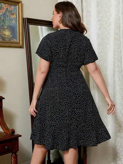 Polka Dot Flutter Sleeve Mini Dress