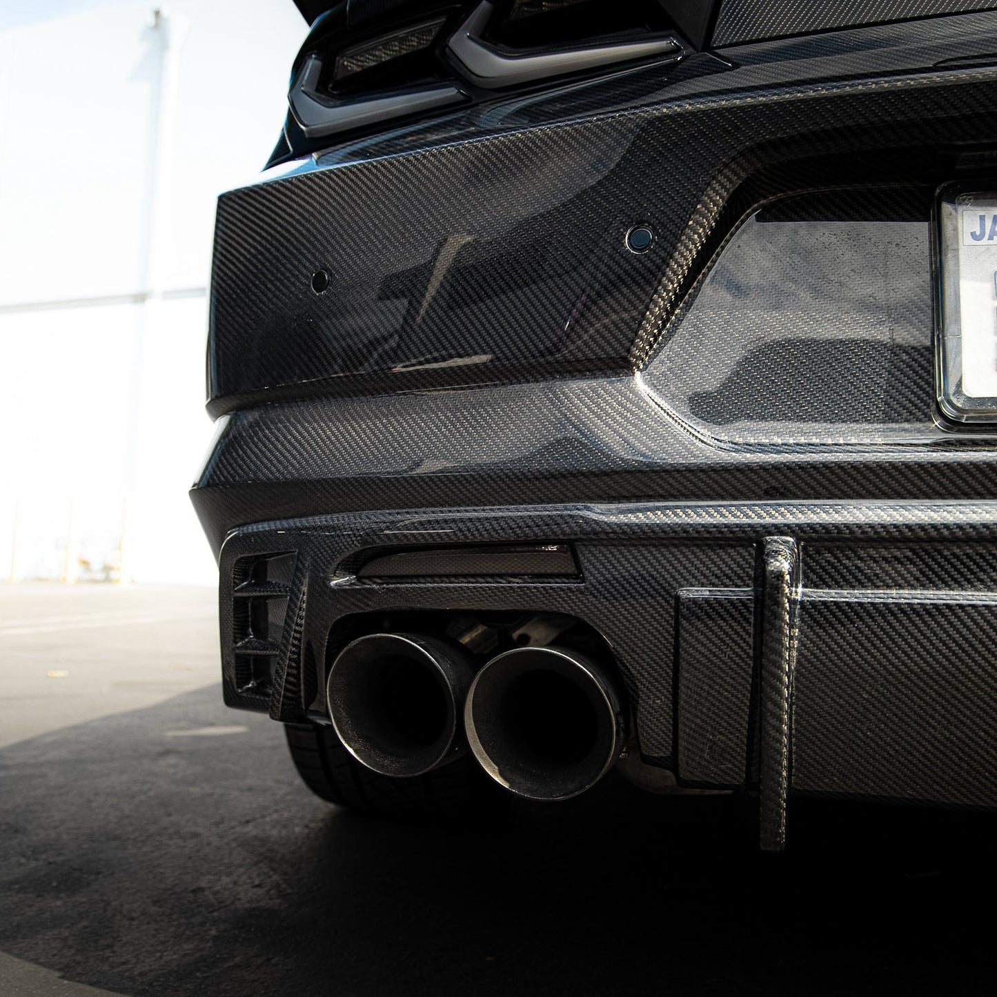 2016-2018 Camaro RS/SS/ZL1 Gloss Double Sided Carbon Fiber Rear Bumper w/Rear Diffuser Quad Tips 1pc