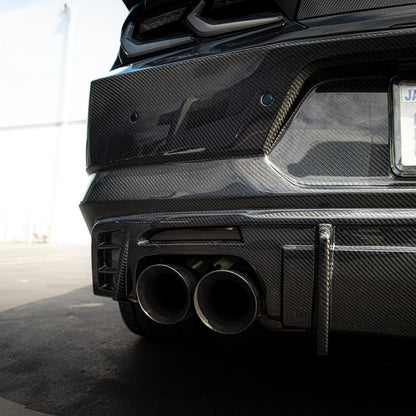 2016-2018 Camaro RS/SS/ZL1 Gloss Double Sided Carbon Fiber Rear Bumper w/Rear Diffuser Quad Tips 1pc