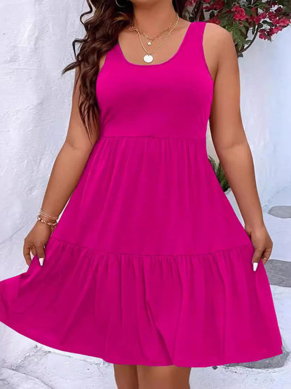 Tiered Scoop Neck Tank Dress