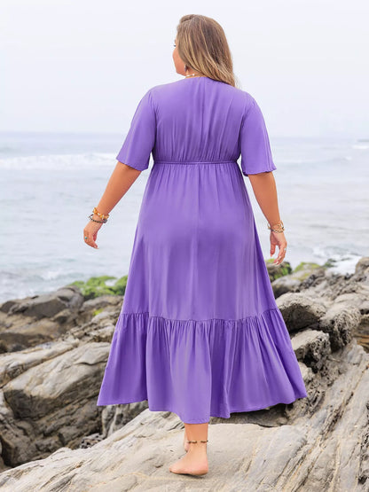 Flutter Sleeve Tiered Maxi Dress