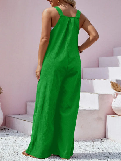 Square Neck Wide Leg Overalls