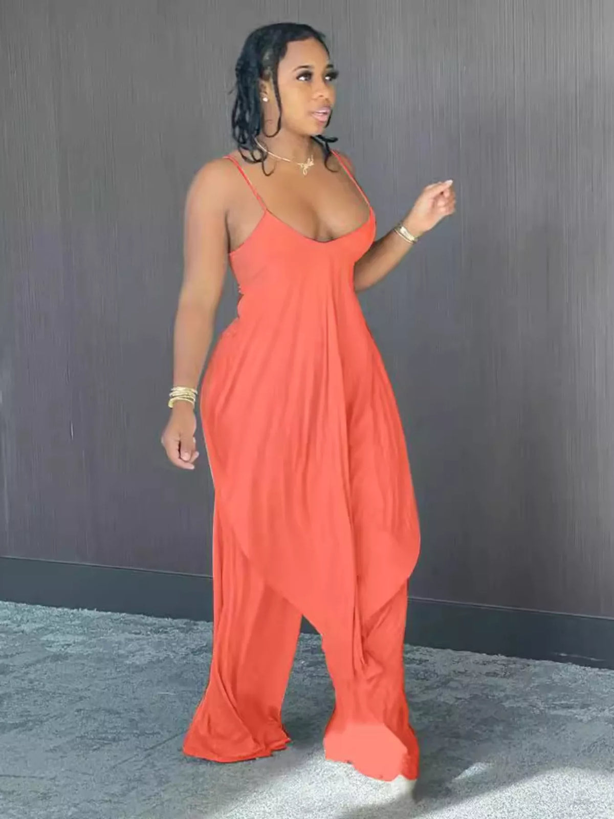 Asymmetrical Hem Cami and Pants Set
