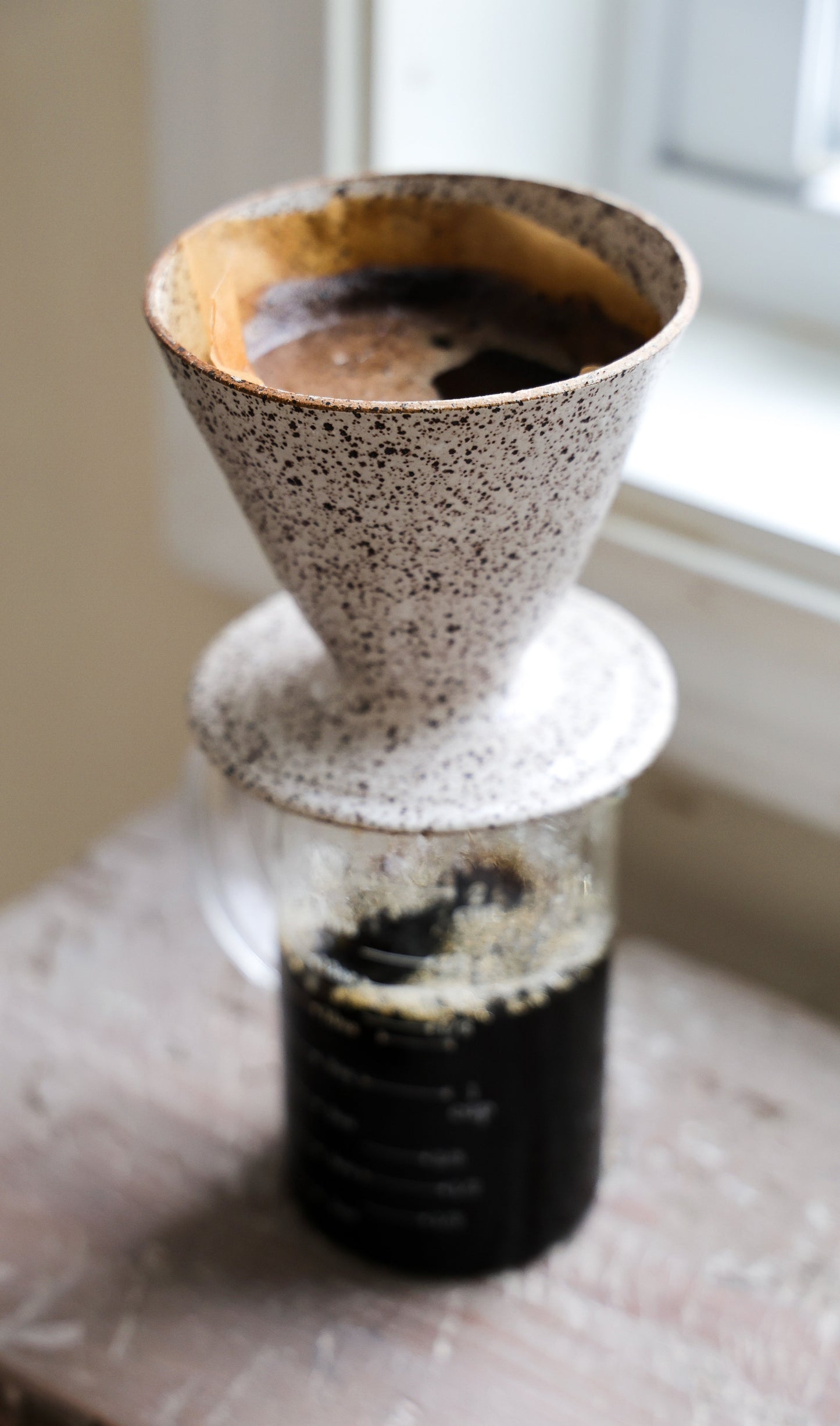 Handmade White Matte Coffee Pour Over Brewer Coffee Maker, White, Minimalist Dripper,  Ceramic Stoneware Hand Thrown in Maine