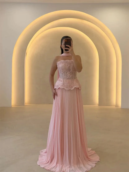 Mila Customized Pleated Strapless Beaded A-Line Prom Dress With Shawl Corset Formal Evening Floor-Length Vestidos De Fiesta 2026