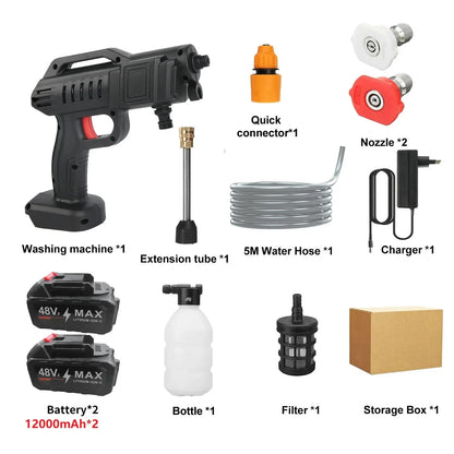 1500W 40-50 Bar Cordless High Pressure Cleaner Washer Spray Water Gun Car Wash Pressure Water Cleaning Machine for Car Garden