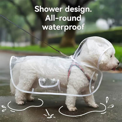 Transparent Waterproof Dog Raincoat for Small and Medium-Sized Dogs, Teddy and Bichon Frise Dog for Rainy Days Walking