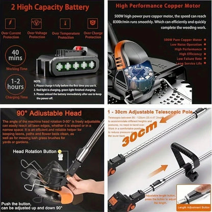 New model for 2025 Cordless Lawn Trimmer TrimmersLawn EdgerMowerBrush CutterWeed Cutter for Garden and Yard Lawn