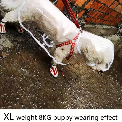 Transparent Waterproof Dog Raincoat for Small and Medium-Sized Dogs, Teddy and Bichon Frise Dog for Rainy Days Walking