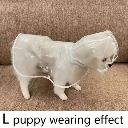 Transparent Waterproof Dog Raincoat for Small and Medium-Sized Dogs, Teddy and Bichon Frise Dog for Rainy Days Walking