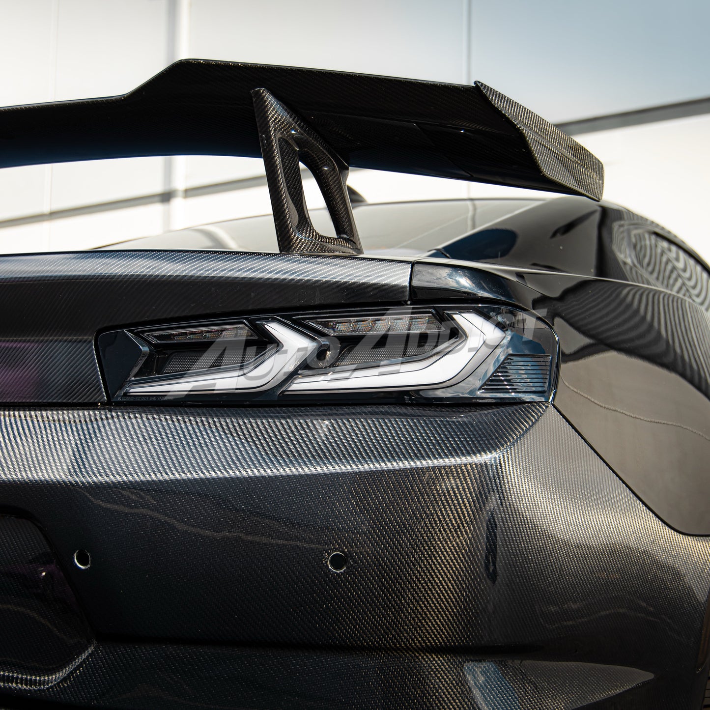 2016-2018 Camaro RS/SS/ZL1 Gloss Double Sided Carbon Fiber Rear Bumper w/Rear Diffuser Quad Tips 1pc