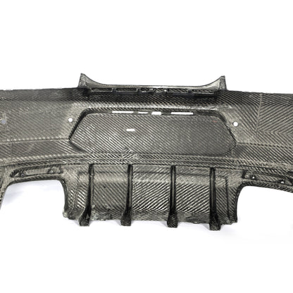 2016-2018 Camaro RS/SS/ZL1 Gloss Double Sided Carbon Fiber Rear Bumper w/Rear Diffuser Quad Tips 1pc