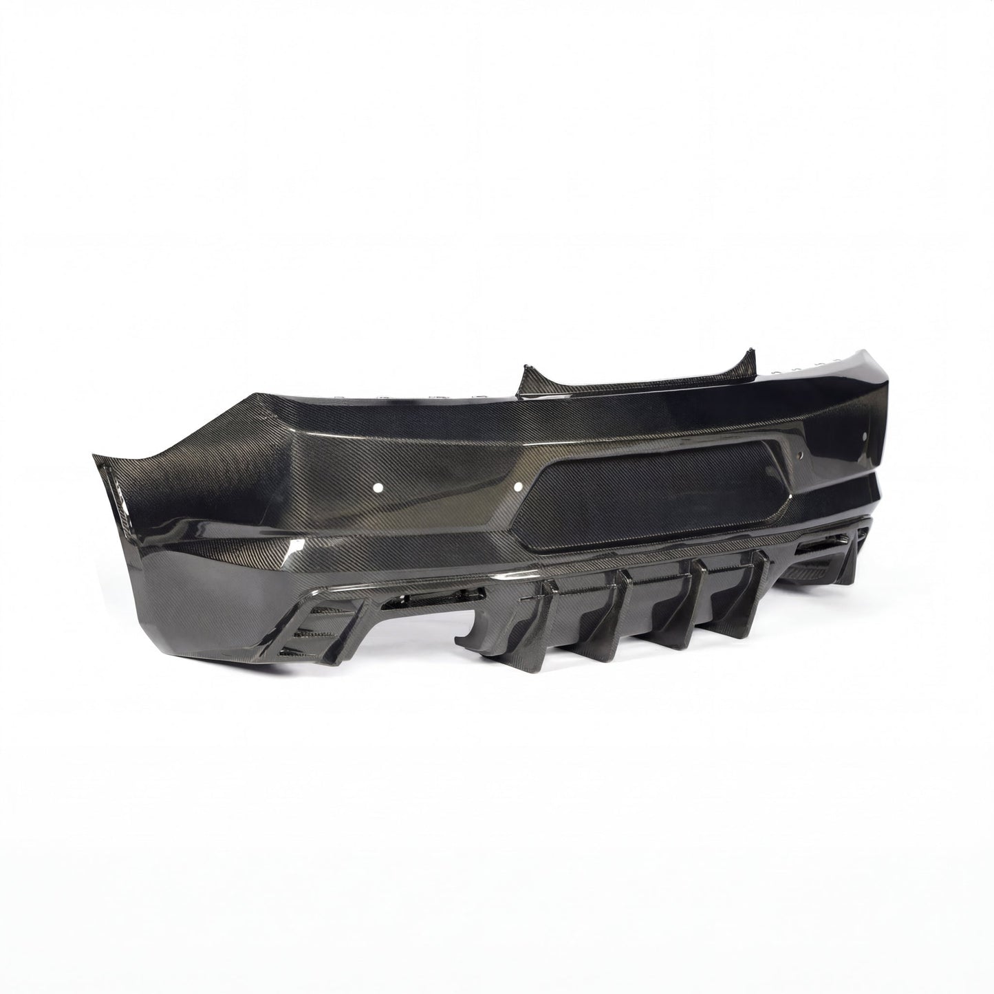 2016-2018 Camaro RS/SS/ZL1 Gloss Double Sided Carbon Fiber Rear Bumper w/Rear Diffuser Quad Tips 1pc