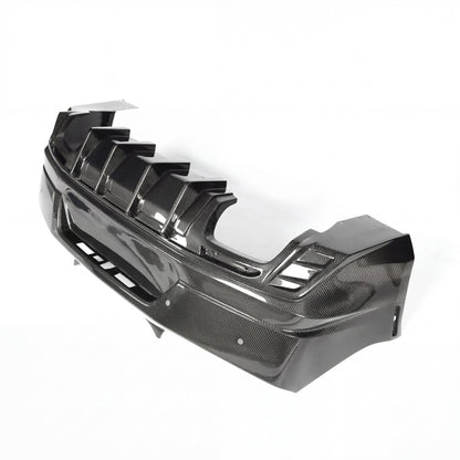 2016-2018 Camaro RS/SS/ZL1 Gloss Double Sided Carbon Fiber Rear Bumper w/Rear Diffuser Quad Tips 1pc