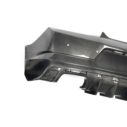 2016-2018 Camaro RS/SS/ZL1 Gloss Double Sided Carbon Fiber Rear Bumper w/Rear Diffuser Quad Tips 1pc
