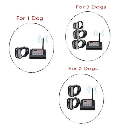 For 1/2/3 Dogs Pet Fence System With Remote for Dog Training Collar in Electronic 2 in 1 Wireless  within 300 meters Range