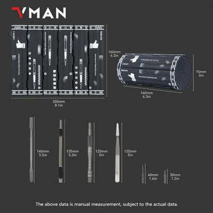 VMAN TOOLS 128 in 1 Magnetic Screwdriver Set Precision Multi Hand Tool Torx Hex Screw Drivers