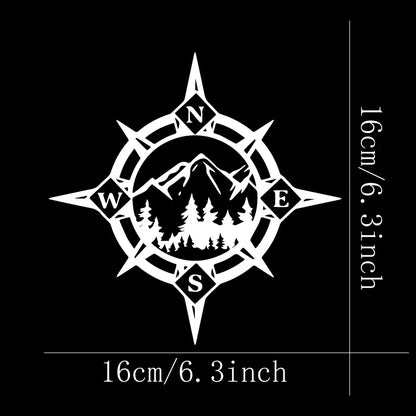 Camping Compass stickers,mountains and woods,Car Stickers, Vinyl Decals - For Cars, Trucks, Walls, Laptops, Windows, Motorcycles