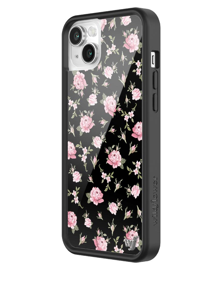 Black and Pink Floral iPhone Case