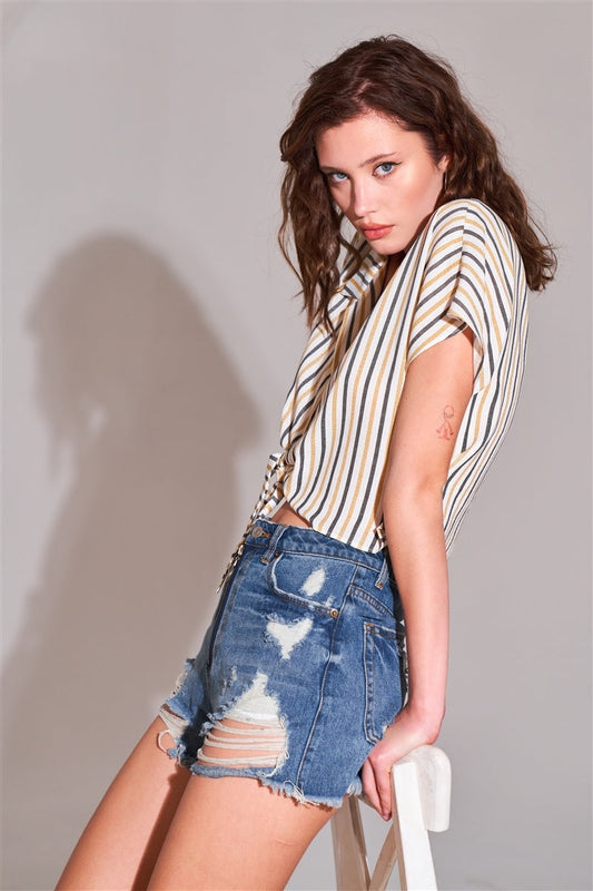 “So Ripped” Denim Mini Shorts