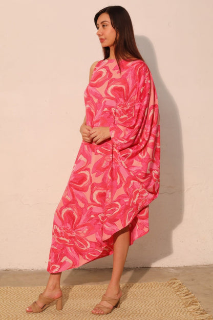 Chasing Petals One Sleeve Dress